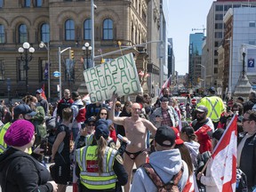 Protesters in downtown Ottawa on Saturday. FELIX CHAGNON/Postmedia