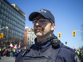 Police from Ottawa Police Service and RCMP worked together to control the crowd Saturday morning.