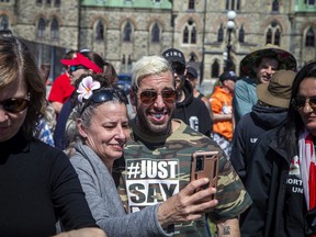 Chris Sky was on Parliament Hill Saturday afternoon greeting supporters before he was to address the crowd as a guest speaker.