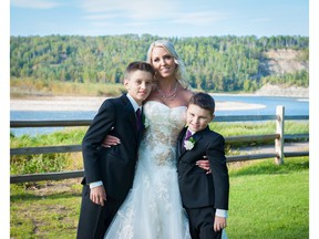 Tracy Stark and her sons, Ryder (left) and Radek.