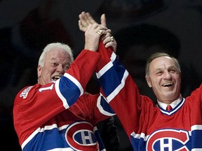 Canadians Yvon Lambert and Guy Lafleur in 2009.