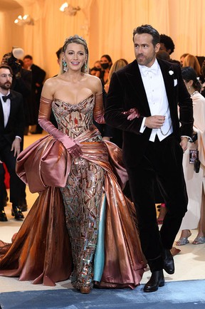 Blake Lively and Ryan Reynolds arrive at the In America: An Anthology of Fashion themed Met Gala at the Metropolitan Museum of Art in New York City, New York, US, May 2, 2022.