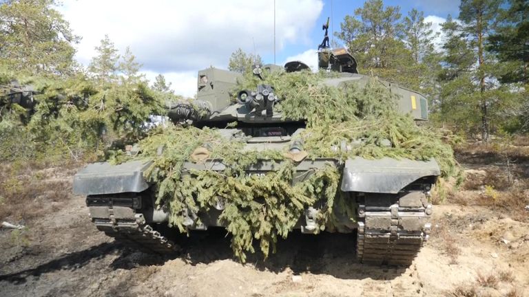 Some 14 Challenger tanks have been sent to Finland as the UK participates in military exercises with other Western nations.