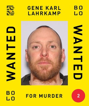 Gene Lahrkamp was among four people killed when their Piper aircraft crashed in a remote area near Sioux Lookout, Ont., on April 29. A $100,000 reward is being offered for information leading to the arrest of 36-year-old GENE KARL LAHRKAMP, who is #2 on the list.  Lahrkamp is wanted in connection with the shooting death of former Abbotsford gangster Jimi Sandhu in Thailand on February 5th. Credit: BOLO Program, photo received courtesy of Metro Vancouver Crime Stoppers [PNG Merlin Archive]