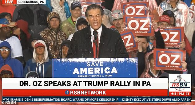 Oz took stage to some cheers, some boos, but an overall tepid response amid torrential downpours in western Pennsylvania on Friday evening