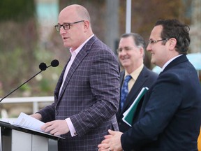 Great jobs for young people.  Windsor Mayor Drew Dilkens, left, and local MPs Brian Masse and Irek Kusmierczyk are shown during a press conference on Friday announcing youth summer employment opportunities thanks to federal funding.