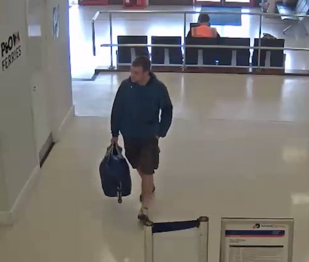 CCTV footage showing David Ungi, then 24, passing through security at the ferry terminal in Dover in 2015. Ungi is wanted for alleged links to the shooting of Vinny Waddington.