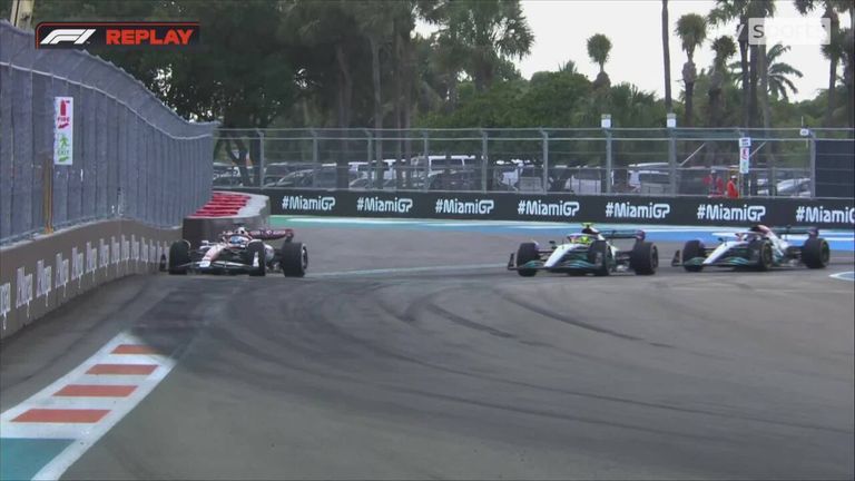 Valtteri Bottas was overtaken by Lewis Hamilton and George Russell on the same play