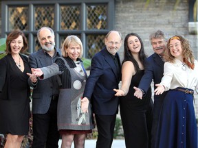 Poets laureate Michline Maylor, left, AF Moritz, Mary Ann Mulhern, Marty Gervais, Samantha Badaoa, Steven Ross Smith and Victoria Butler gather Oct. 8, 2019, at Willistead Manor for an intimate round-robin of readings and discussion.  Earlier Tuesday, the accomplished group took part in a variety of events, including podcasts, recordings and literary readings at area schools.