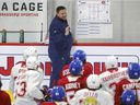 New Laval Rocket head coach Jean-Francois Houle runs the first day of Montreal Canadiens' rookie camp at the Bell Sports Complex in Brossard on Sept.  16, 2021. 