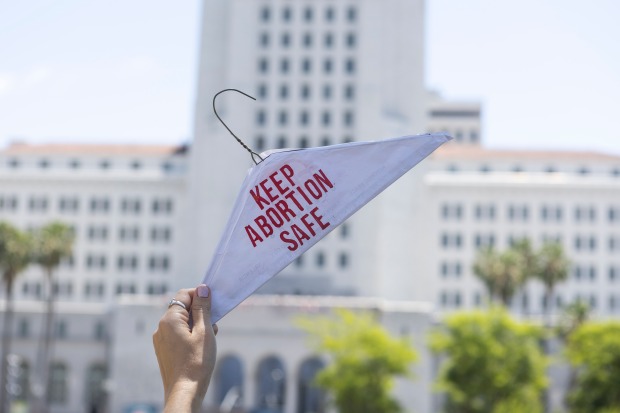 A Bans Off Our Bodies Abortion Rally in Downtown Los...