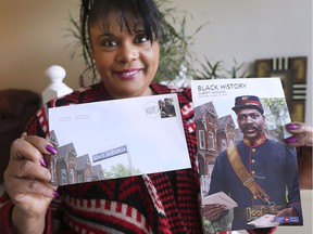 Christine Jackson, whose great-grandfather Albert Jackson was recently featured on a stamp as the first African-Canadian mail carrier in Canada is shown on Thursday, February 14, 2019 at her Windsor home.