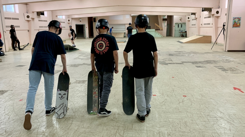 Several people took part in the skateboard competition in Rouyn-Noranda 