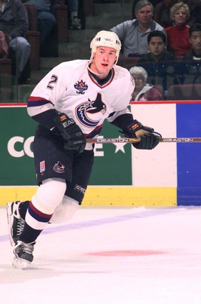 A fresh-faced rookie Mattias Ohlund patrols the Vancouver Canucks' blue line at GM Place during the 1997-98 National Hockey League season.