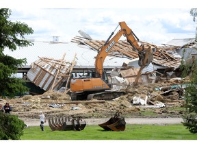 A farm in Navan, east of Ottawa, was gutted after high winds ripped through the area during the weekend storm, May 24, 2022.