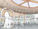 An artist's rendering for the business case to replace the Royal BC Museum in Victoria, as presented to the media.