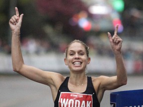 A file photo of Natasha Wodak, who again won the women's portion of the Canadian 10K road racing championships in Ottawa, this time by a margin of 14 seconds.