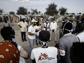 Reza Eshaghian and Doctors Without Borders colleagues prepare to do a nutritional epidemiological survey to determine the level of malnutrition among newcomers to a camp for internally displaced people near Bentiu in South Sudan.  Alarming numbers of children under the age of five show malnutrition.