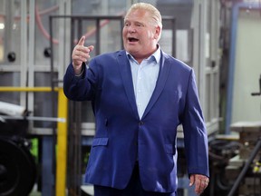 Ontario PC leader Doug Ford, visiting Laval Tool in Windsor on Monday, May 30, 2022, said if re-elected, his government will try to land the LG Chem plant.