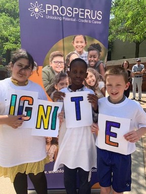 Rahf Fadhil, Ishaq Abdirahman and Zack Small were among a group of General Brock school students on Tuesday who helped launch Ignite Academy, offering extra support in math and literacy to students in Grades 2 to 7 starting in the fall.