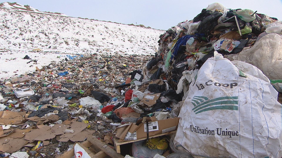 Mountain of rubbish in a dump