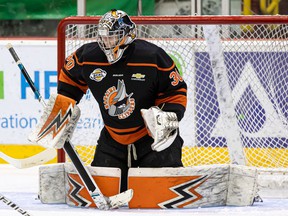Clippers' 6-foot-8 netminder Cooper Black has registered a 1.54 goals against average and three shutouts in 12 playoff games as Nanaimo has gone undefeated so far in the post-season.