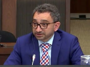Transport Minister Omar Alghabra speaks to the House of Commons official languages ​​committee on May 9, 2022.