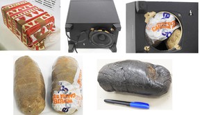 A Coquitlam man was convicted on drug trafficking charges after RCMP and border officials found two kilograms of opium hidden inside a package containing a subwoofer bound from Germany to BC Handout photos: RCMP