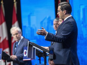 Poilievre and Charest face off in leadership debate