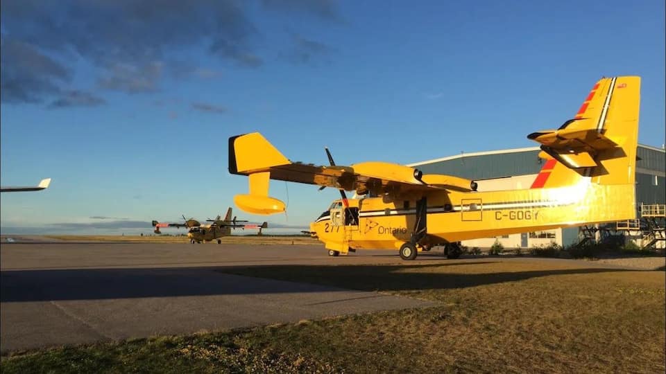 An air tanker to fight forest fires in Ontario.