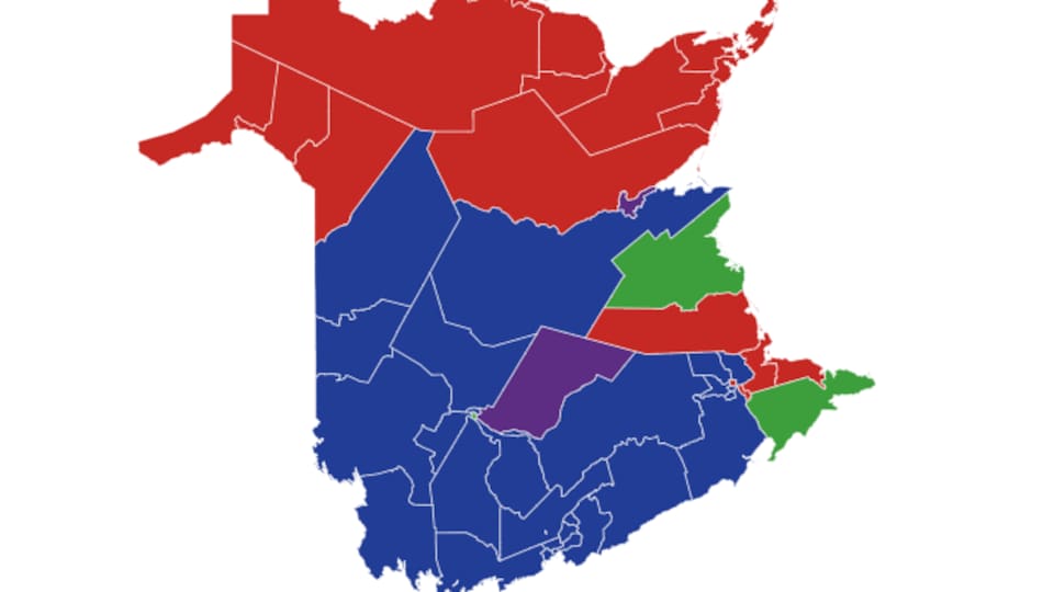 New Brunswick is divided between North and South and between French and English.
