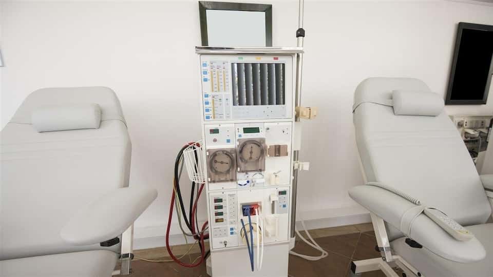 A device for receiving dialysis treatments. 