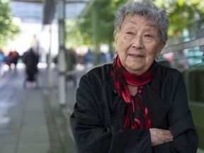 Grace Eiko Thomson, 88, was interned with her family during the Second World War.  While she continues to refer to the wartime locking up of Japanese Canadians as 'internment,' other argue the term is wrong and a government euphemism and prefer the term 'incarceration.'