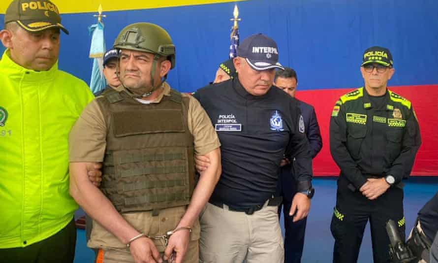 Otoniel on Wednesday, as officials extradite him from Colombia to the United States.
