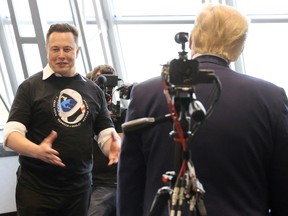 President Donald Trump and Elon Musk tour the Firing Room Four in Cape Canaveral, Florida May 30, 2020.
