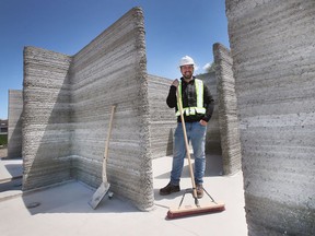 Ian Arthur.  president and founder of nidus3D is shown at the Habitat for Humanity Windsor-Essex multi-unit construction site in Leamington on Tuesday, May 17, 2022.