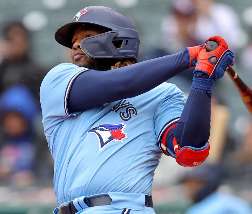Vladimir Guerrero Jr. launched his seventh home run of the season Thursday in Cleveland.  Friday's rainout ended a string of 17 straight game days for the Jays, who won 10.