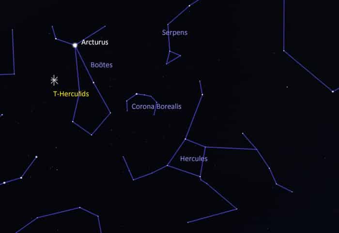 tau herculids sky map