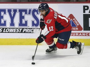 Ryan Abraham scored a pair of goals for the Windsor Spitfires in Saturday's 4-3 loss to the Flint Firebirds in the opening game of the Western Conference final at the WFCU Centre.