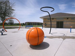 A new splash pad is shown at the Forest Glade Optimist Park on Thursday, May 12, 2022.