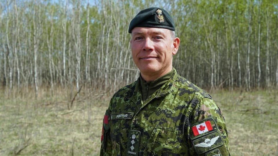 Colonel Patrick Robichaud at the Wainwright military base in Alberta on May 12, 2022.