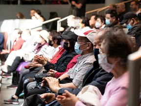 Members of Chinatown's community fill city council chambers for a discussion about the Community Safety and Well-being Strategy over a concern about violence, homicides and lawlessness in their neighborhood in Edmonton, on Tuesday, May 24, 2022. Photo by Ian Kucerak