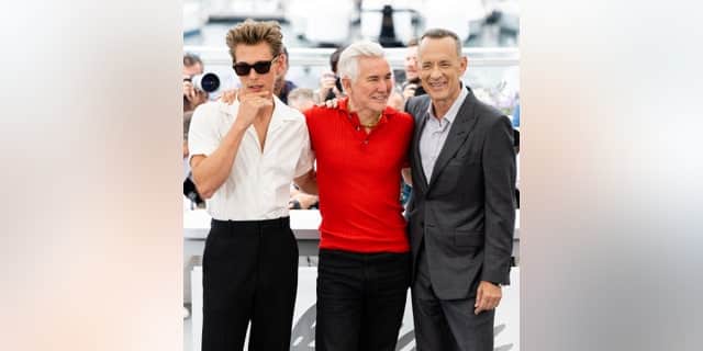 Austin Butler, Baz Luhrmann and Tom Hanks in attendance at the photocall for "Elvis" lors du 75th annual film festival in Cannes.