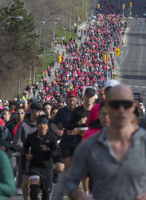 Participants make their way south through Hoggs Hollow on Sunday.