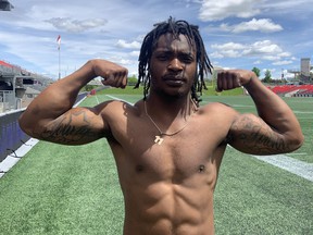 Troy Young, who has shifted from safety to linebacker in an effort to earn a roster spot with the Ottawa Redblacks, has the words Forever and Young tattooed on his arms to pay homage to his mom and grandmother.