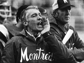 Alouettes coach Marv Levy on the sidelines in 1976.