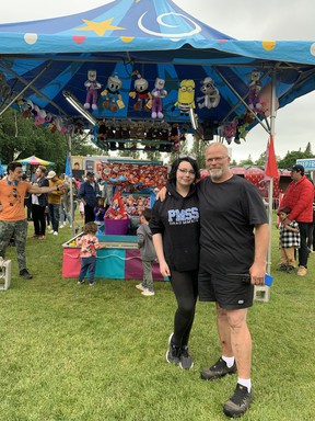 Shooting Star Amusement's owner Justin Wagner and his daughter Dylynn, who works at the duck pond.  The pair were at the Point Gray Fiesta on June 19, 2022.