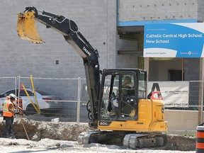 The new Catholic Central High School under construction in Windsor is shown on Tuesday, June 21, 2022.
