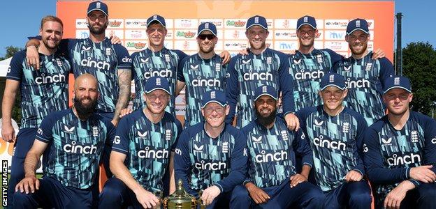 England with the series trophy