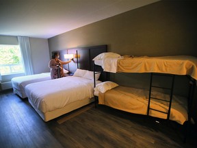 Lady Laforet, executive director of the Welcome Center Shelter for Women and Families is shown on Thursday, June 23, 2022 in one of the family rooms of the facility.